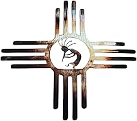 Vista 1 de Decoración de pared de metal Southwestern Zia con Kokopelli, de 14 a 44 pulgadas
