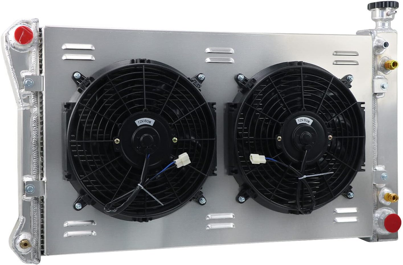 ALLOYWORKS 3 Row Radiator + Shroud Fan + Relay For 1988-1997 Chevy GMC C1500 C2500 K1500 K2500 Pickup 5.0L 5.7L
