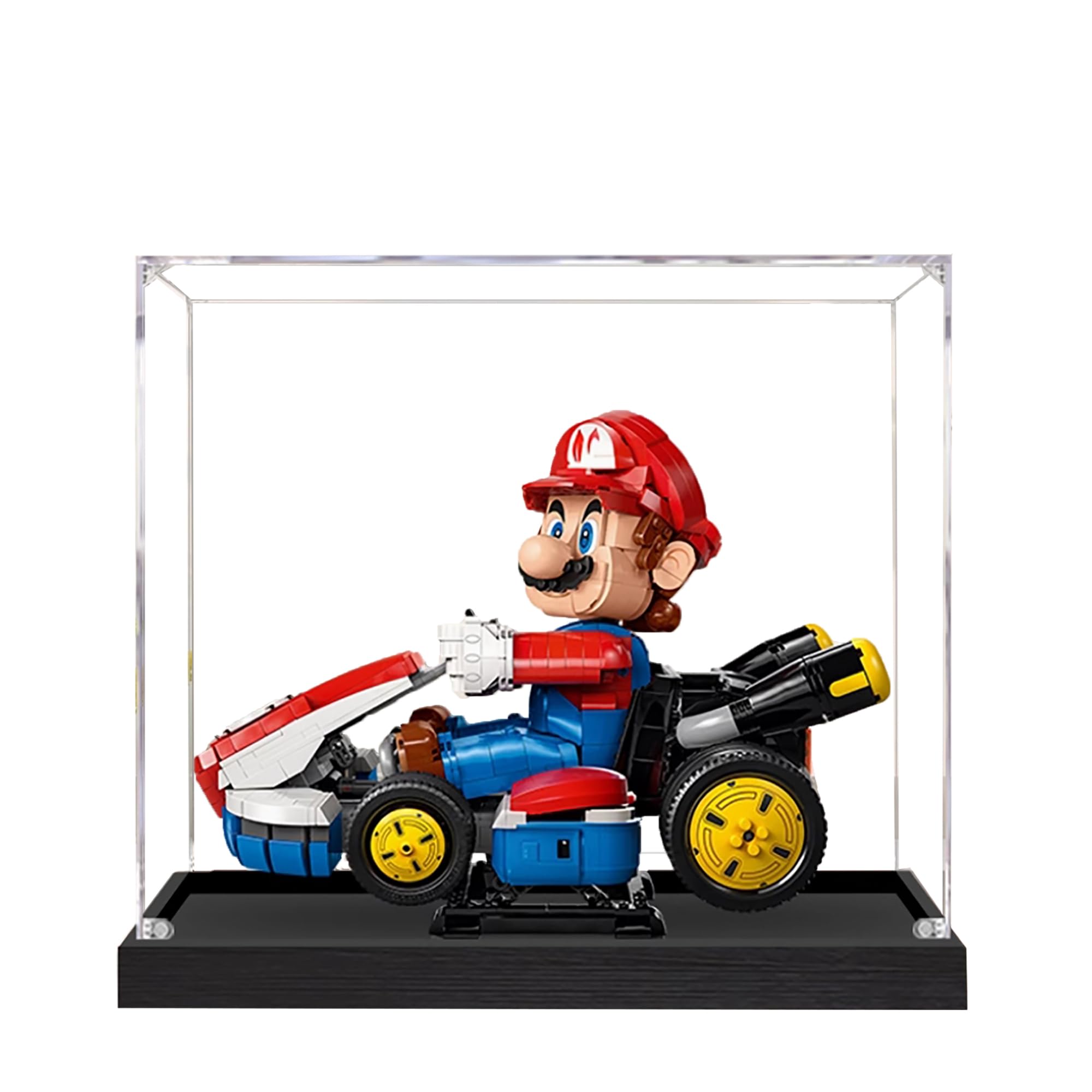 Acrylic Display Case for Lego 72037 Kart Building Set, Clear Display Case, Dust-Proof Display Case Compatible with Lego 72037 (Only Display Case) (Transparent 2MM Black)