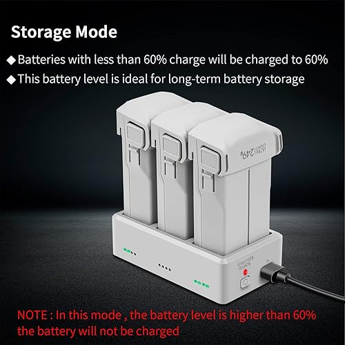 Miniatura 4 de Hanatora Hub de cargador con carga de almacenamiento para DJI Mini 3,Mini 43 Pro batería,Tres baterías en secuencia Accesorios de carga