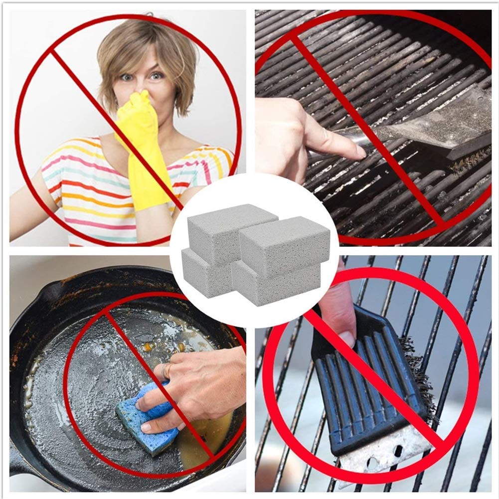Grill Nettoyage Pierre crêpière Brique Barbecue Ponce Grattoir Brosse 4PCS