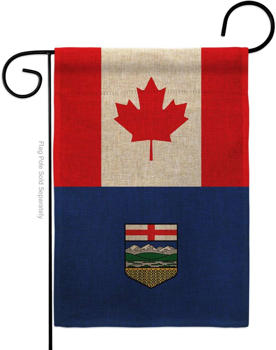 Canada Alberta Burlap Burlap Garden Flag Regional Provinces Canadian Territories Region Country Particular Area Small Decorative Gift Yard House Banner Double-Sided Made In USA 13 X 18.5