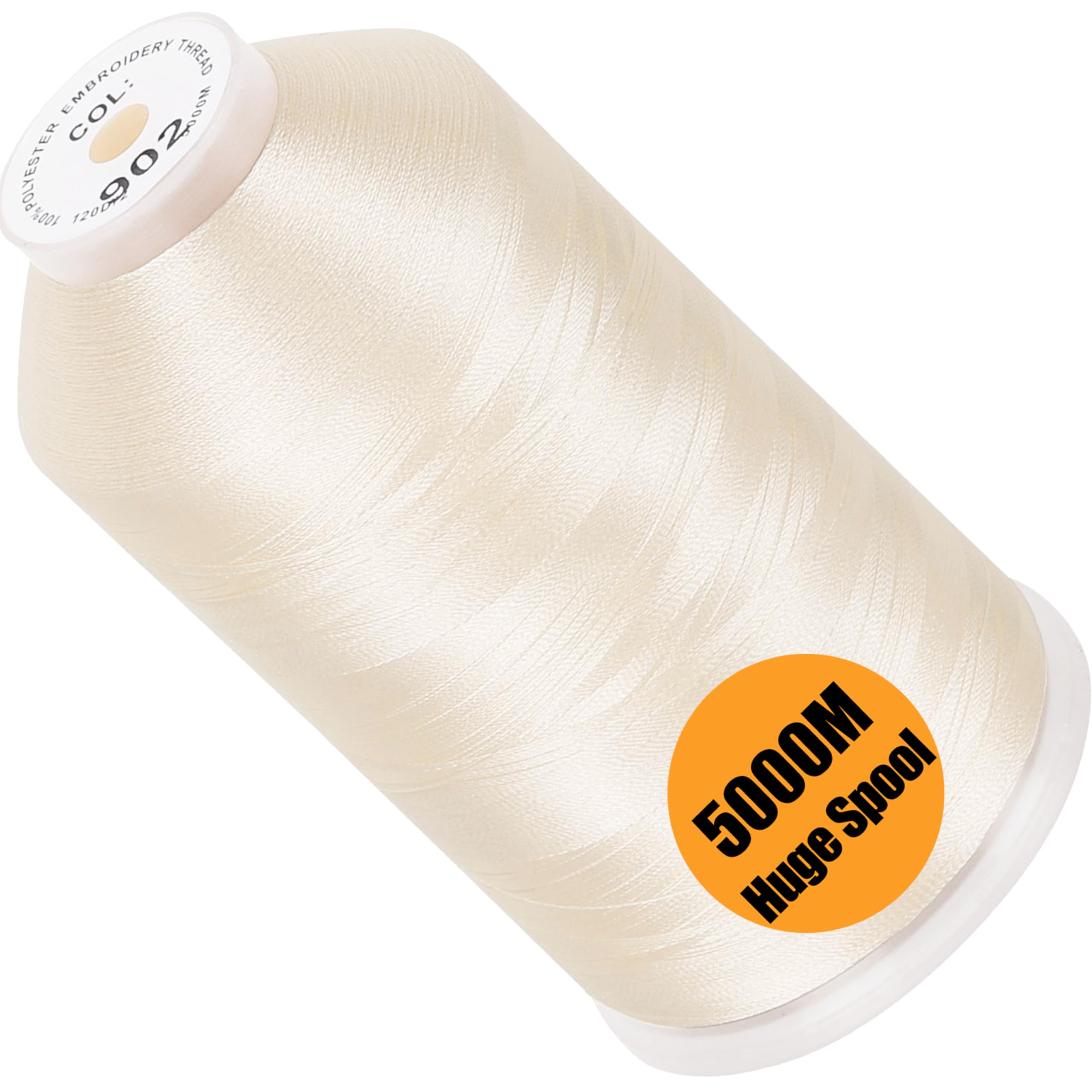 New brothread 5000M Huge Spool Embroidery Machine Thread - Ivory