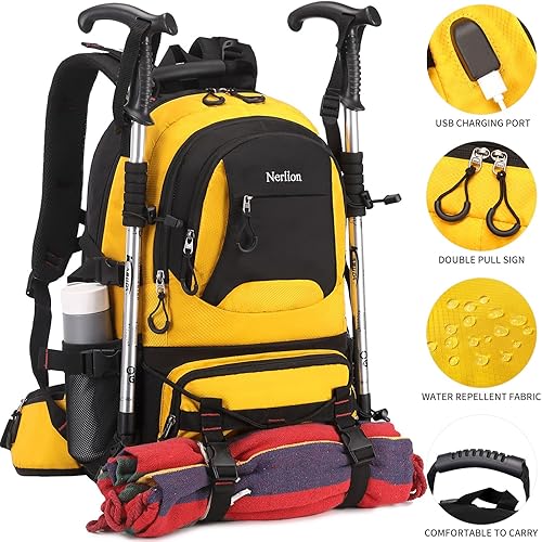 Miniatura 2 de Nerlion - Mochila de senderismo de 40 litros para hombres y mujeres, para campamento, impermeable, al aire libre, senderismo, mochila ligera,