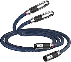 Tertullus High End XLR Cable Audio Cable 1.5 m XLR Male to Female Hi-Fi Silver-Plated OFC XLR Stereo Cable for CD, Power Amplifier, Monitor Speaker, Headphone Amplifier