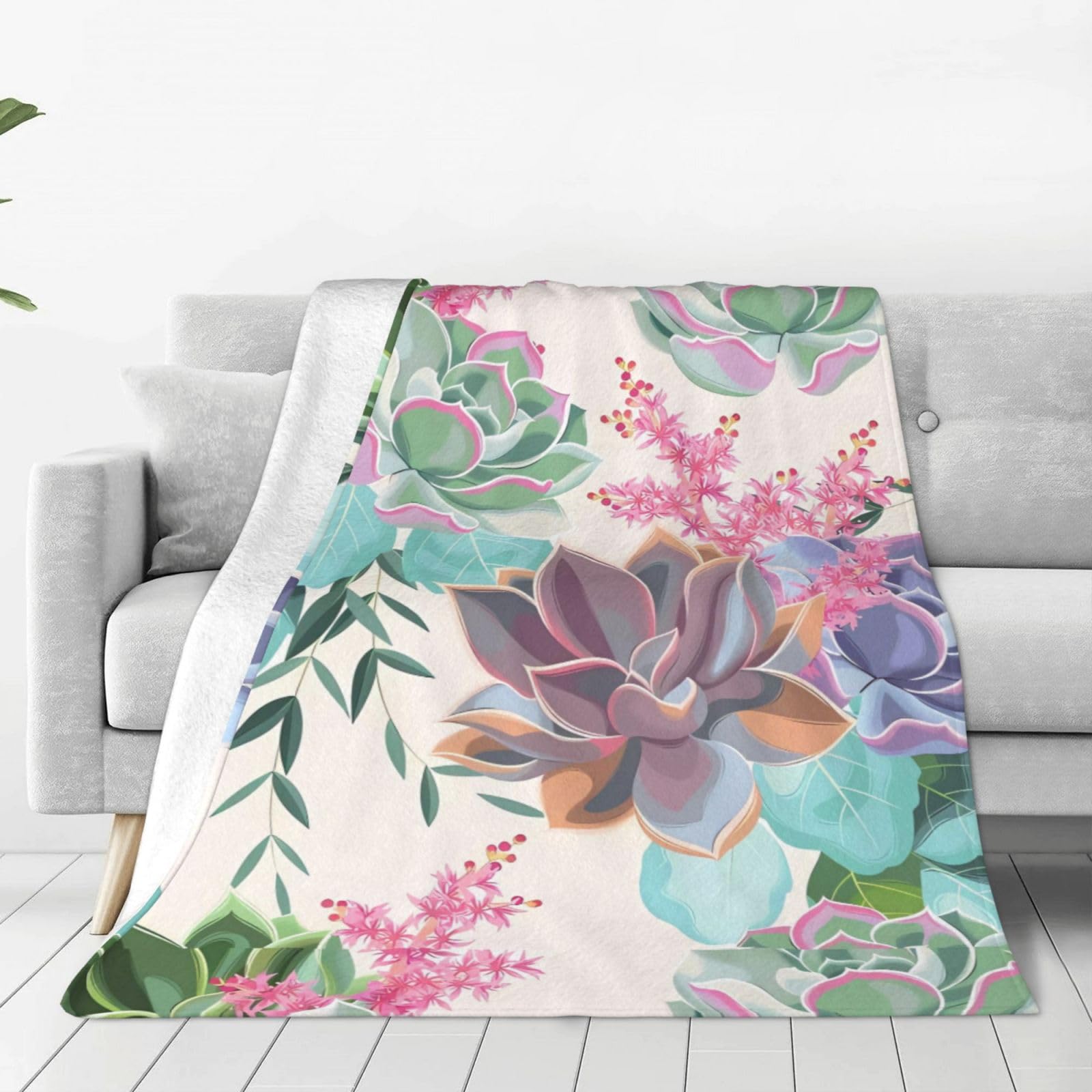 Plaid polaire léger succulente couverture chaude lit