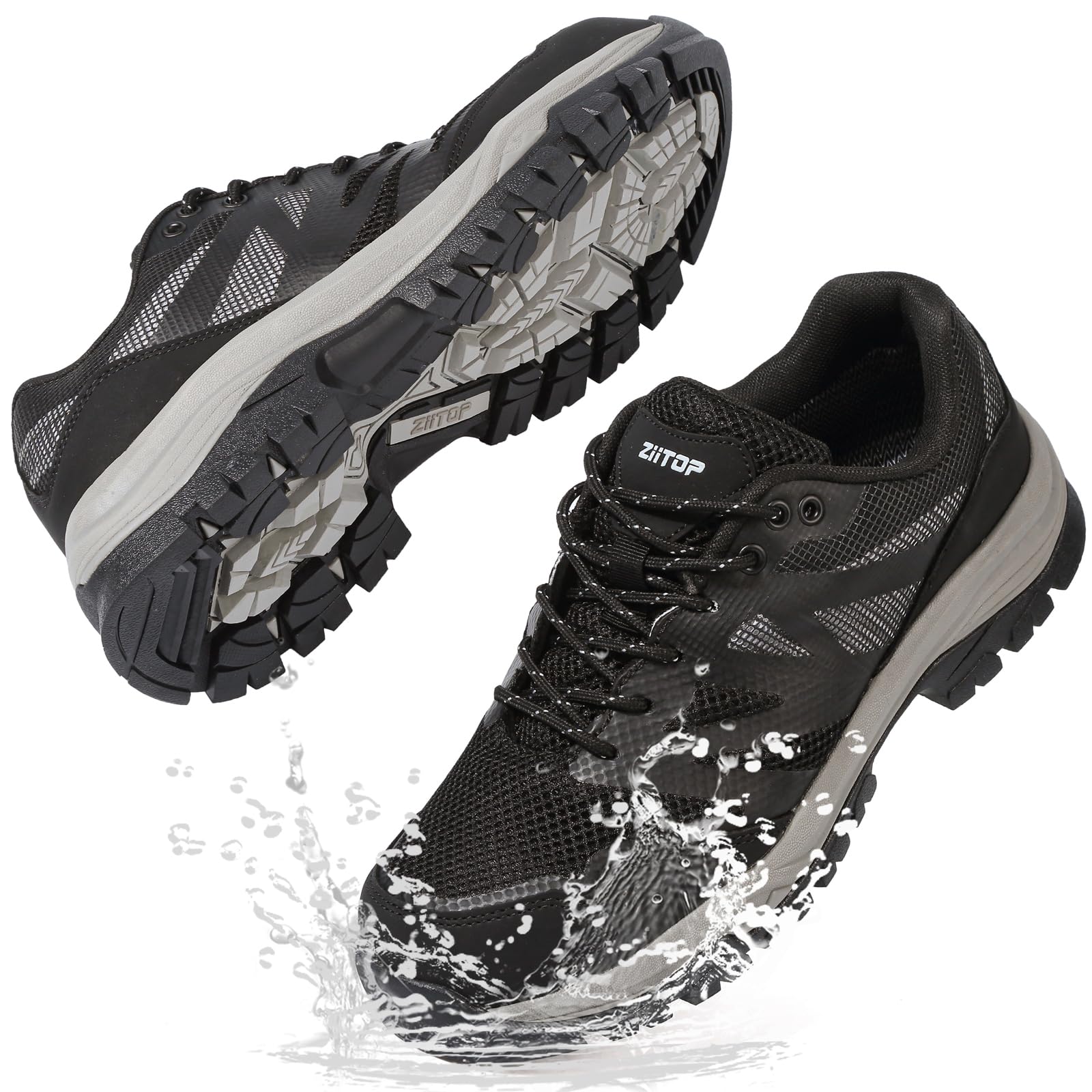 Zapatillas de seguridad impermeables para hombre y mujer, con puntera de acero, antideslizantes, ligeras, compuestas de protección industrial