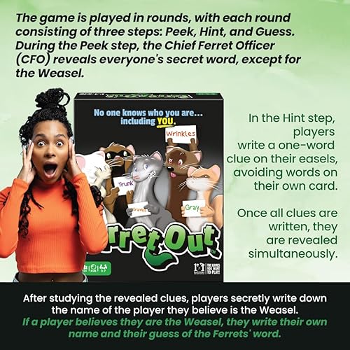 Miniatura 6 de R&R Games Hurón hacia fuera, juego de cartas familiar, ideal para adultos y niños