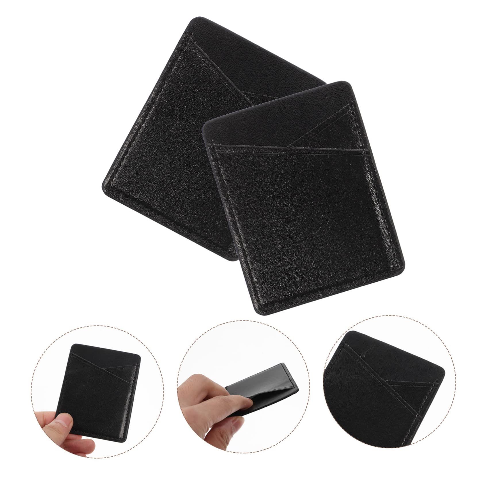 LABRIMP 10piezas Soporte Adhesivo para Tarjetas De Teléfono Holder PU De Ranuras Funda De Móvil para ID y Tarjetas De Crédito Pack De Unidades