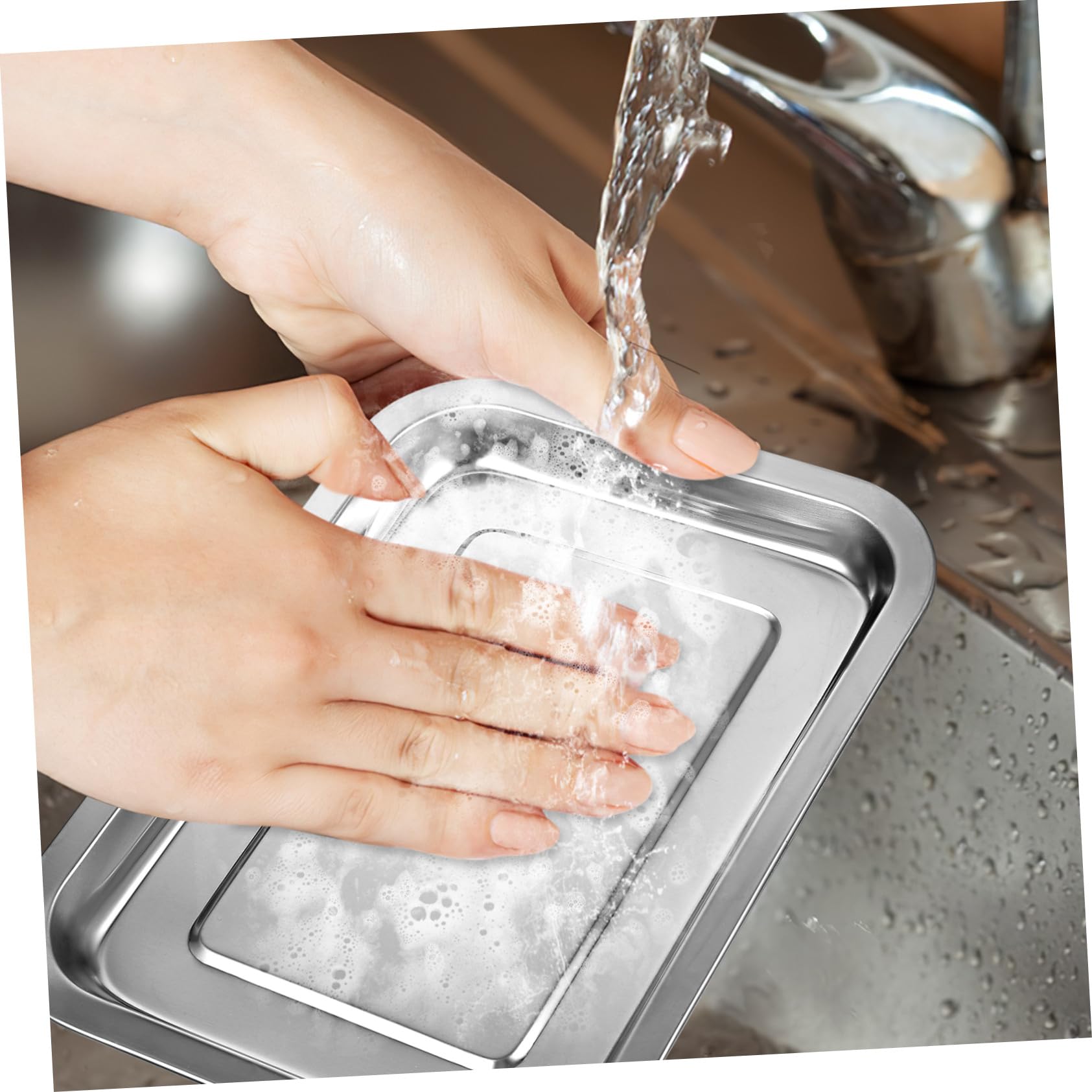 10 piezas Bandejas de Acero Inoxidable Hornear Resistentes y Reutilizables Bandejas Planas Antiadherentes para Horno para Repostería Barbacoa y Picnic