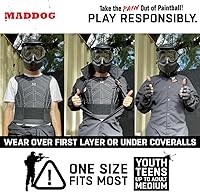 Vista 3 de Maddog Sports Padded Chest Protector - Lightweight Paintball Airsoft Impact Protection Vest Front/Back Padding with Adjustable Waist Straps - One