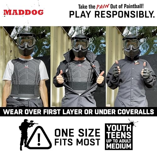 Miniatura 3 de Maddog Sports Padded Chest Protector - Lightweight Paintball Airsoft Impact Protection Vest  FrontBack Padding with Adjustable Waist Straps - One