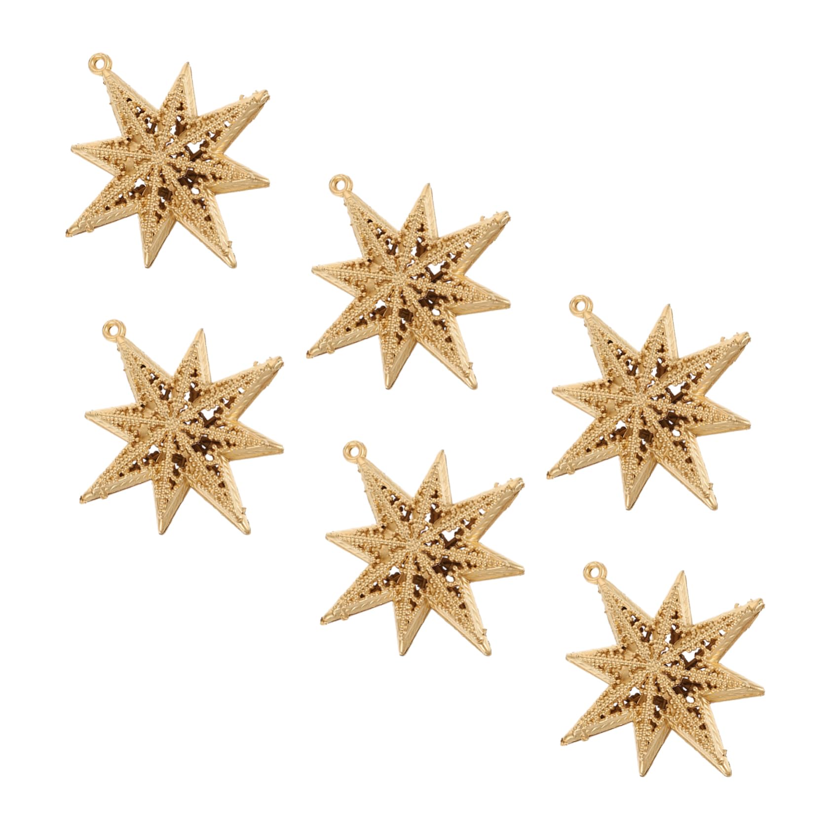 PRETYZOOM 5 Sätze Goldener Sternanhänger Sternverzierungen Stern-anhänger Christbaumanhänger Gold Christmas Tree Ornaments Weihnachtsdeko Weihnachtsstern Aus Kunststoff Plastik 6 Stück * 5