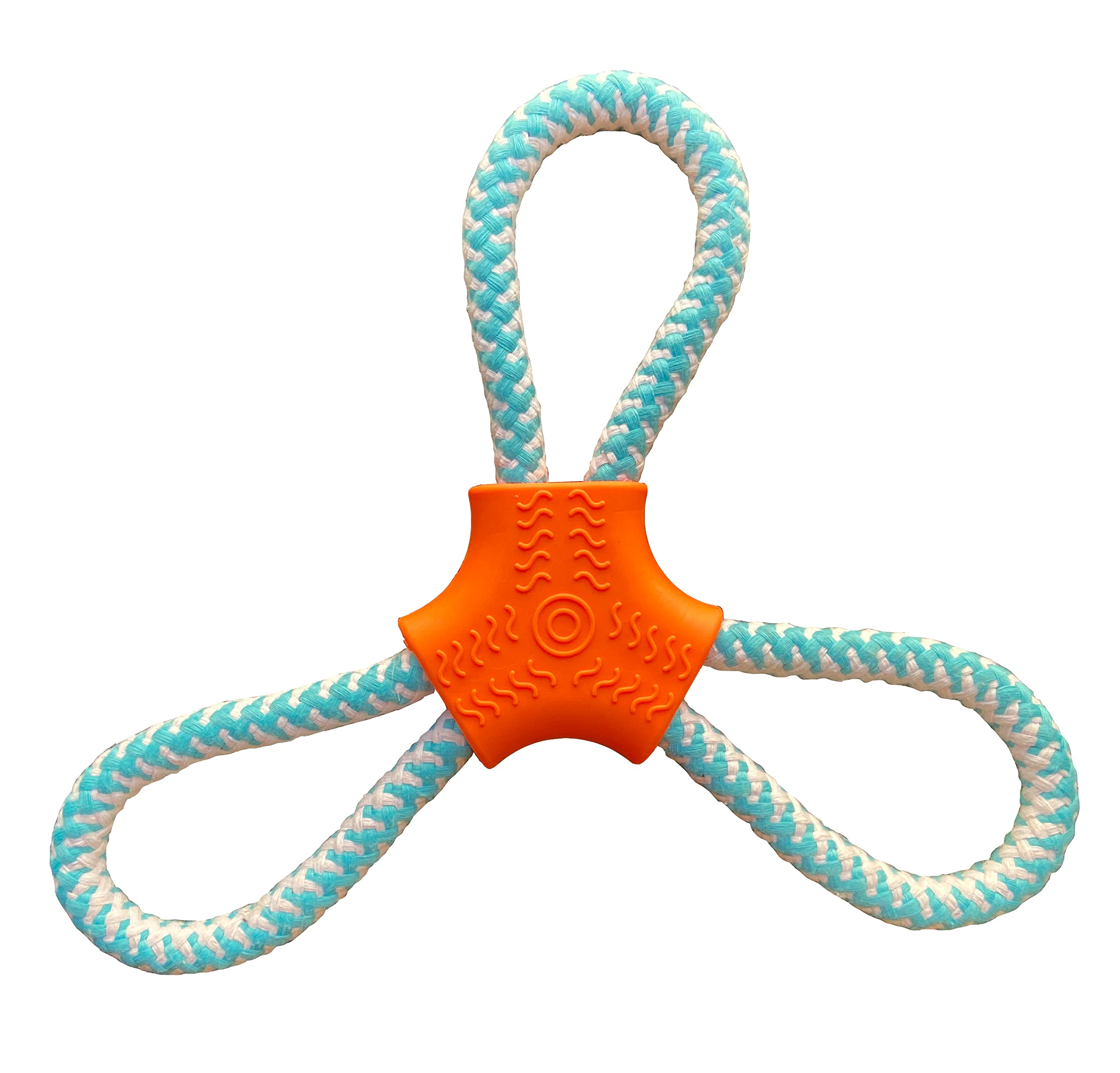 Animal Planet Rope-n-Tug - Giocattolo da masticare: 28 cm, robusta corda da traino, frisbee, incoraggia i masticatori lievi e meno aggressivi a giocare in modo sicuro senza sporcare