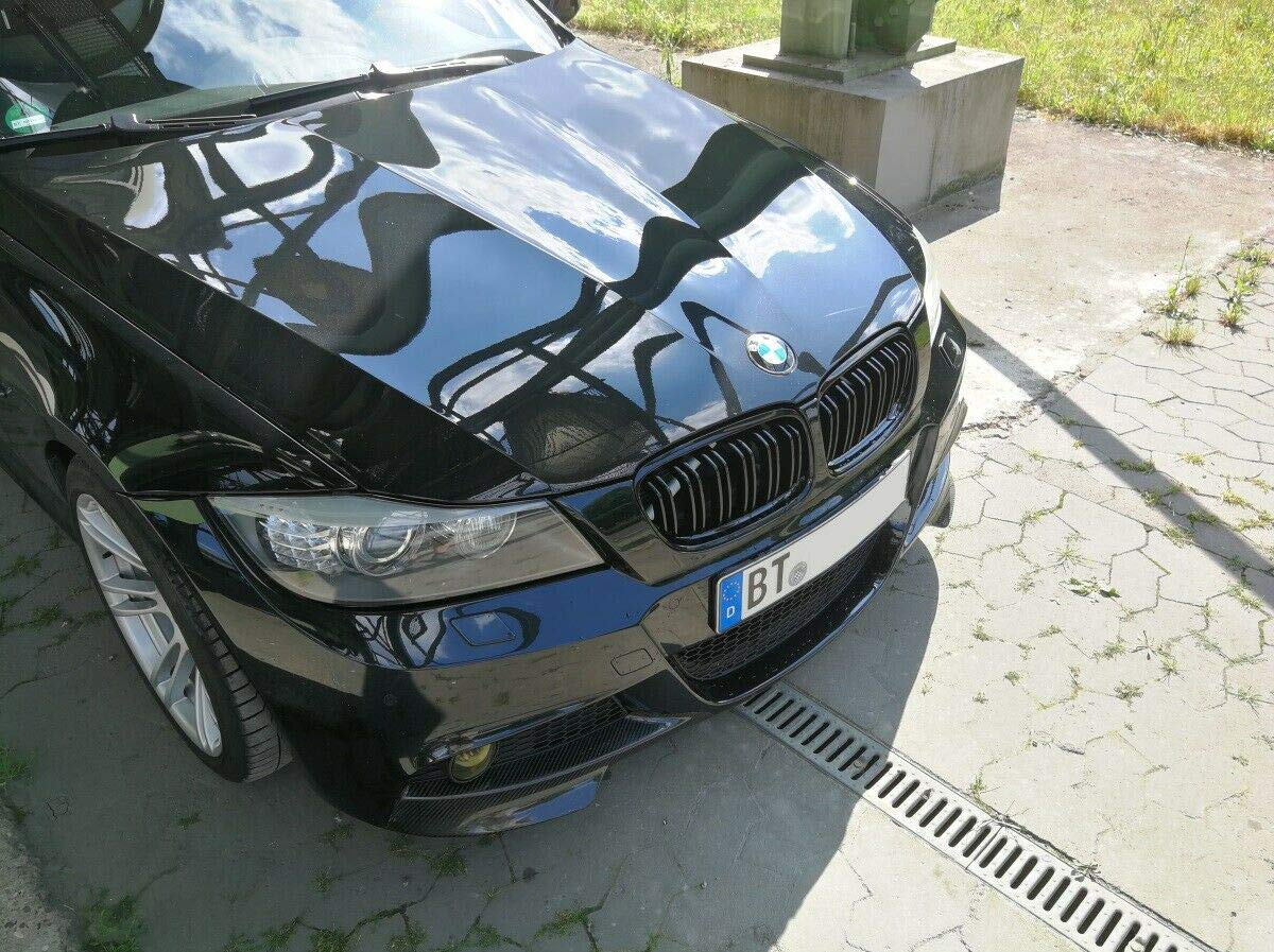 Kühlergrill 3er E90 E91 Facelift LCI Doppelsteg kompatibel für BMW Schwarz Glanz Grill Frontgrill Satz Paar Set