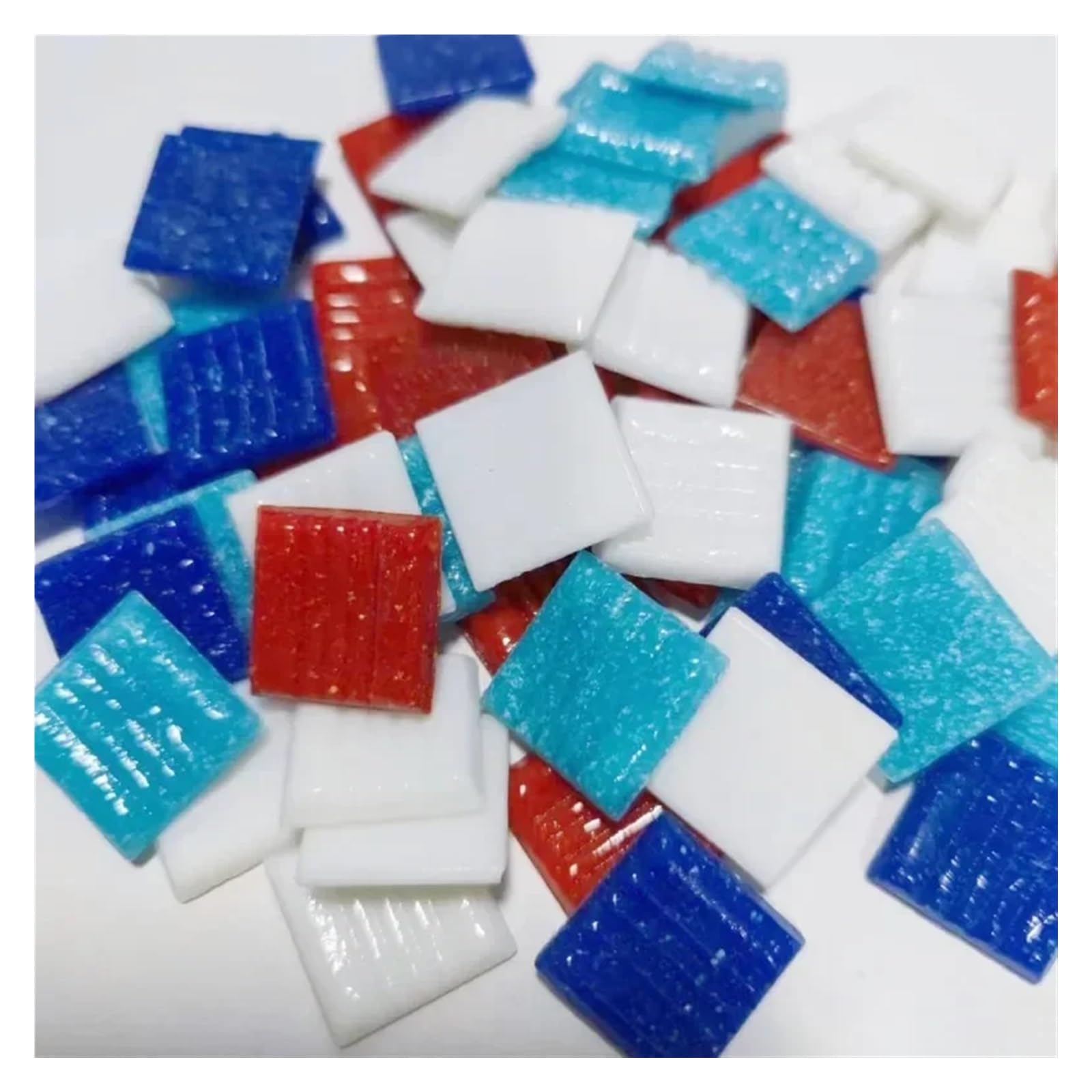 Ydyaenio Color 5 Mosaic Pieces 100G/3.5Oz(Approx.35pcs) Mosaic Quartz Tiles 2Cm/0.78In Square 0.4Cm/0.15In Thickness Diy Craft Materials Mixed Color For Home Garden Decoration Art Projects(Color 5)