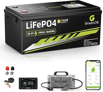 36V Lithium Golf Cart Battery with 20A Charger&Monitor, 36 Volt Golf Cart Conversion Kit, Prefect for Trolling Motor, Marine, Boat, Built in 200A Bluetooth BMS, Peak Current 1000A3-5s