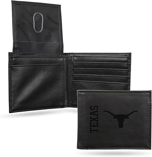 Miniatura 8 de Rico Industries Carteras grabadas con láser de Texas Longhorns de la NCAA, Marrón, Classic