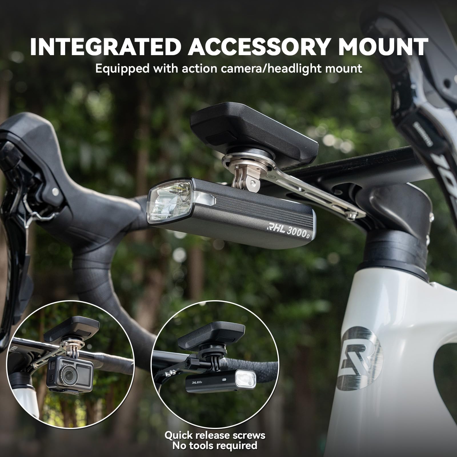 ROCKBROS Support Velo GPS Universel - Compatible Garmin Edge Wahoo & Accessoires - Montage Rapide sans Outil pour Vélo/VTT