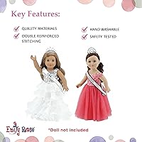 Vista 3 de Emily Rose Ropa de muñeca de 18 pulgadas, vestido de concurso de 6 piezas y accesorios de muñeca de 18 pulgadas con fajas y coronas, juego de regalo