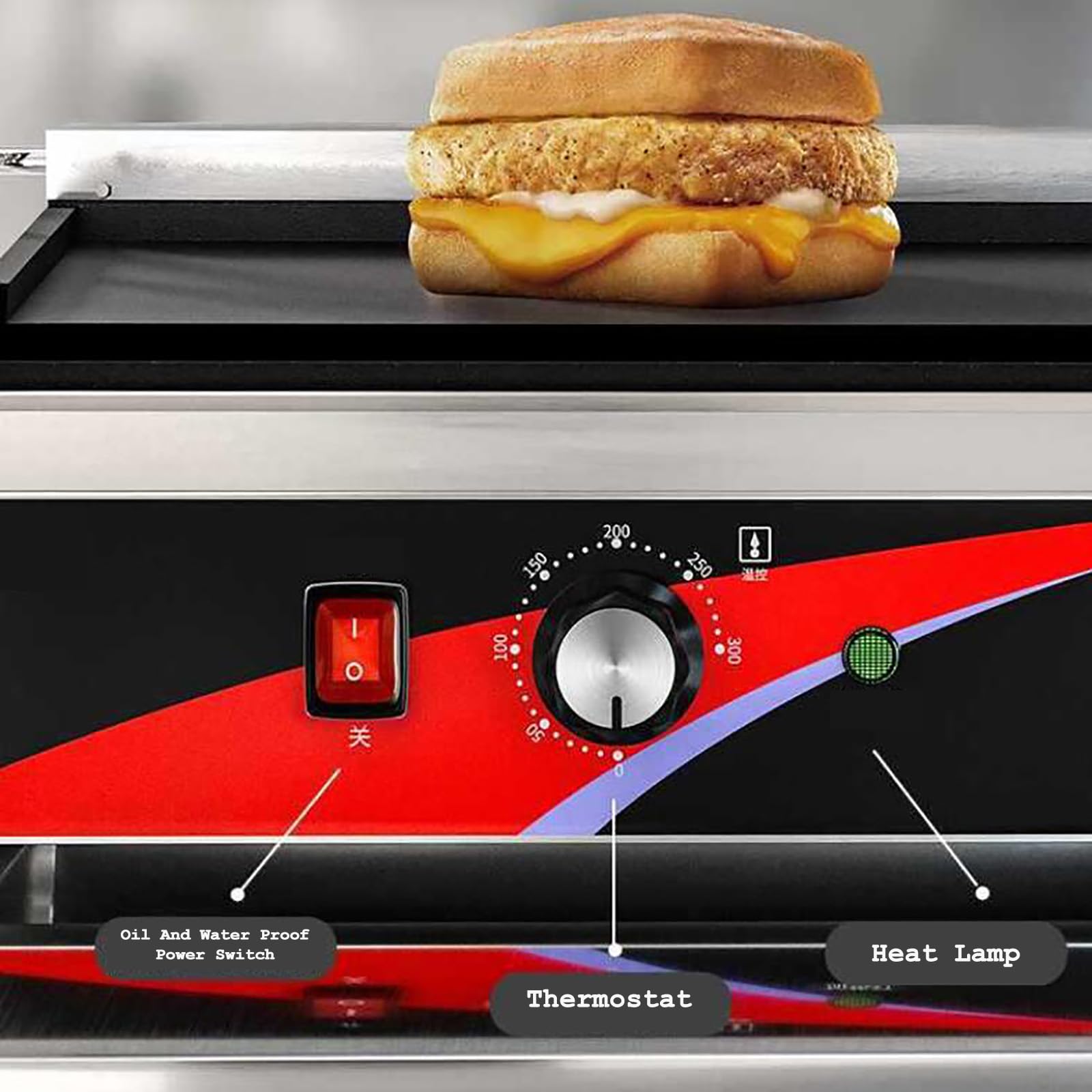Sartén Antiadherente De Doble Cara,Tostadora para Sandwiches, Sandwichera Antiadherente, Sandwichera Tostadora Panini Press Grill Sandwichera Pan para Cake Toast Sandwich 50-300℃