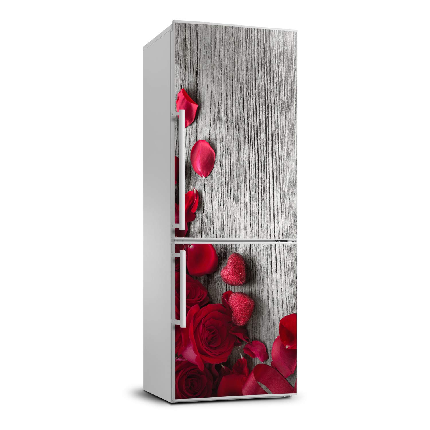 Autocollant frigo lavable adhésif mural roses rouges 60x180cm