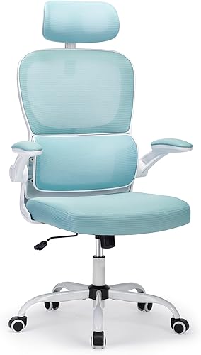 Silla de oficina, silla de oficina ergonómica con reposacabezas, sillas de computadora de malla de respaldo alto para oficina en casa con soporte de