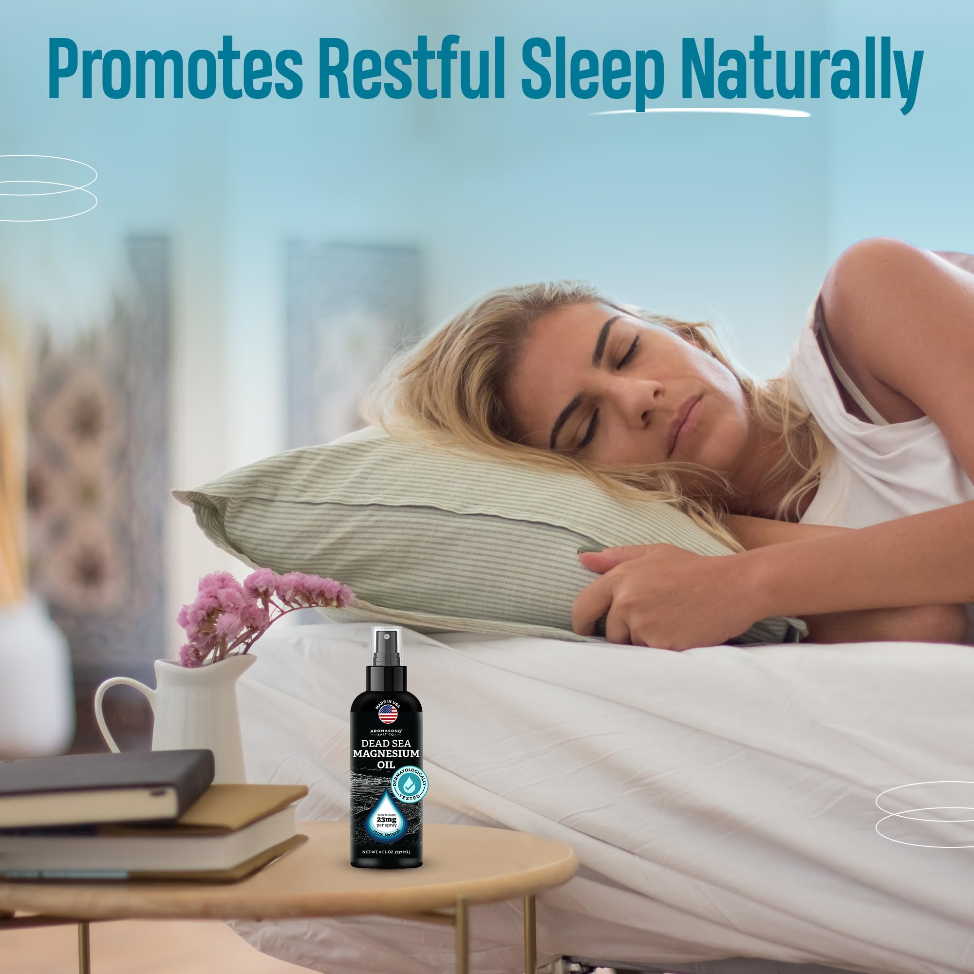 Aromasong Magnesium Spray for Sleep - Extra Strength 23mg per Spritz - 8 oz — Amazon image 3