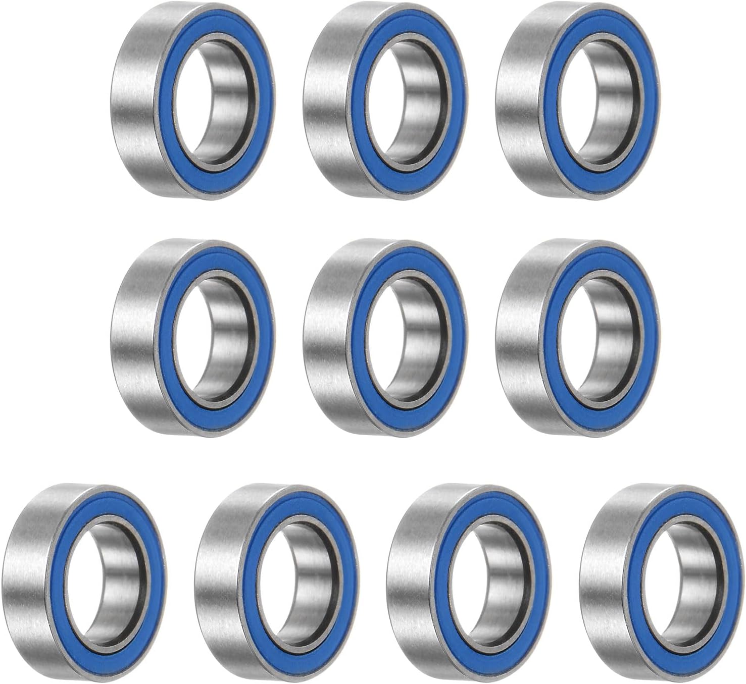 sourcing map 10pcs MR106-2RS Miniature Deep Groove Ball Bearings 6x10x3mm Rubber Sealed Bearings for TRX4 1/10 RC Cars Trucks, 3D Printer, P6 (ABEC 3)