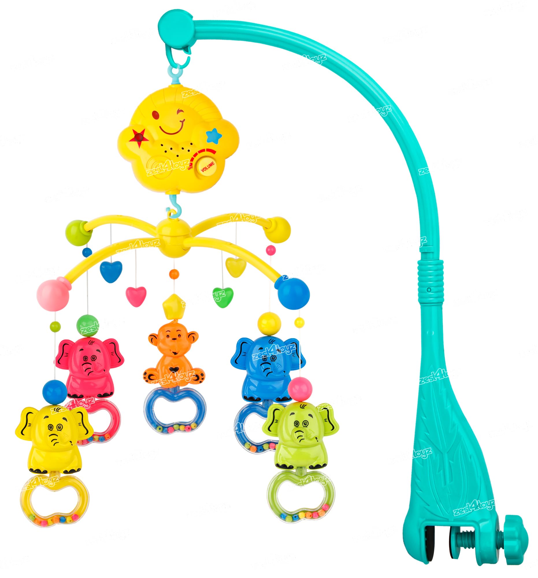 Zest 4 Toyz Musical Animal Cot Mobile Rotating Bell Hanging Toys Cot Musical & Light Rattle for Kids Cot Mobile for Cradle for Baby Jhoomer for Kids Bed - Image 4 thumbnail