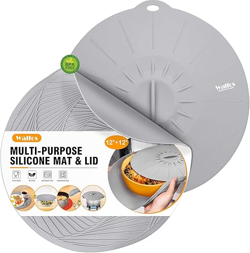 Miniatura 2 de Walfos Juego de 6 tazas de silicona Texas Jumbo para magdalenas + alfombrilla de silicona para microondas y tapa de silicona para microondas