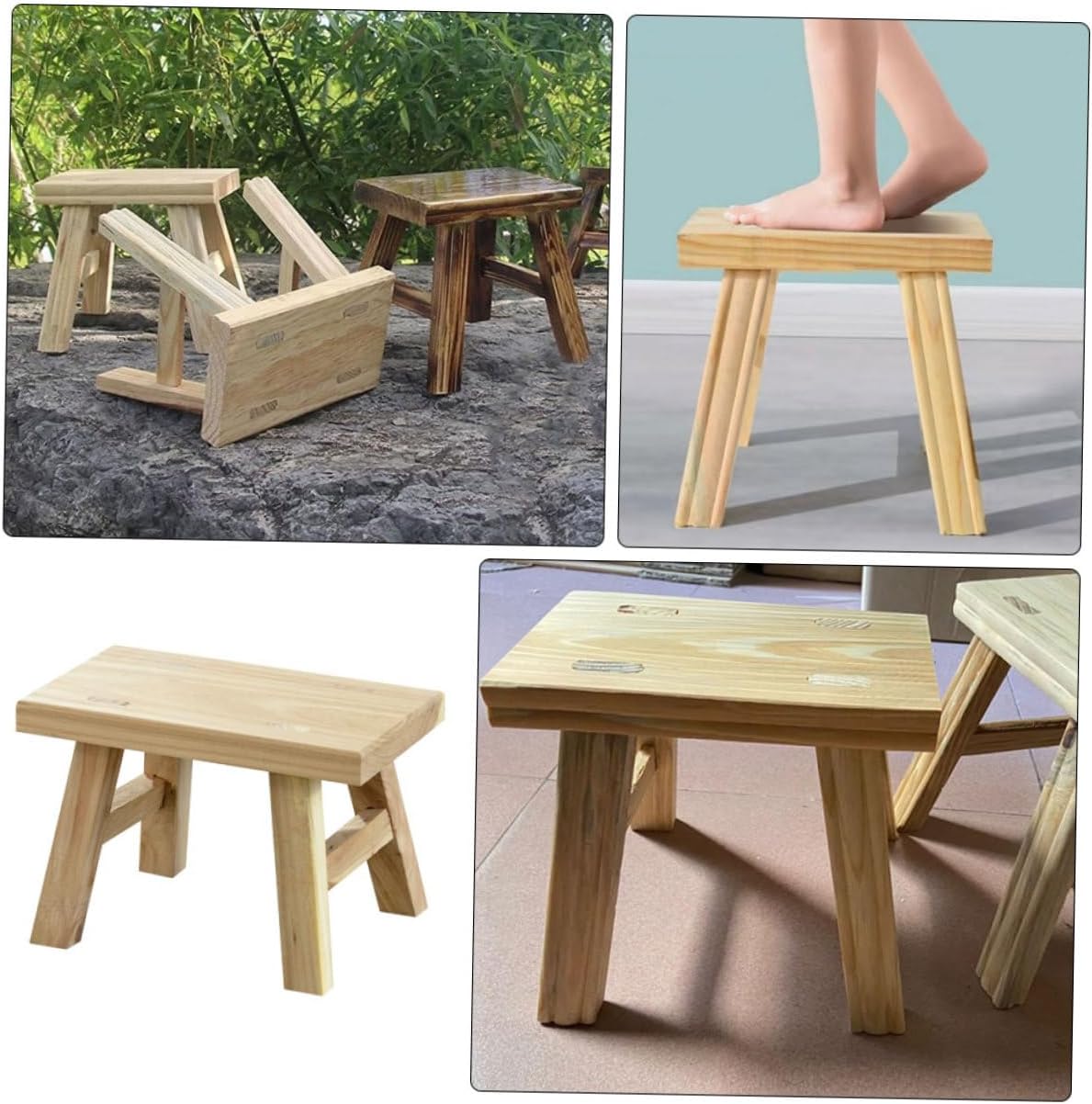 Unomor Comfortable Step Stool for Boy Girl Lightweight Portable Low Stool for Shoe Changing Bathroom and Daily Independence to Move Height