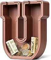 Vista 28 de SummiDate Alcancía de madera de letra para niños y niñas, Alfabeto, regalo de cumpleaños para niños (W)