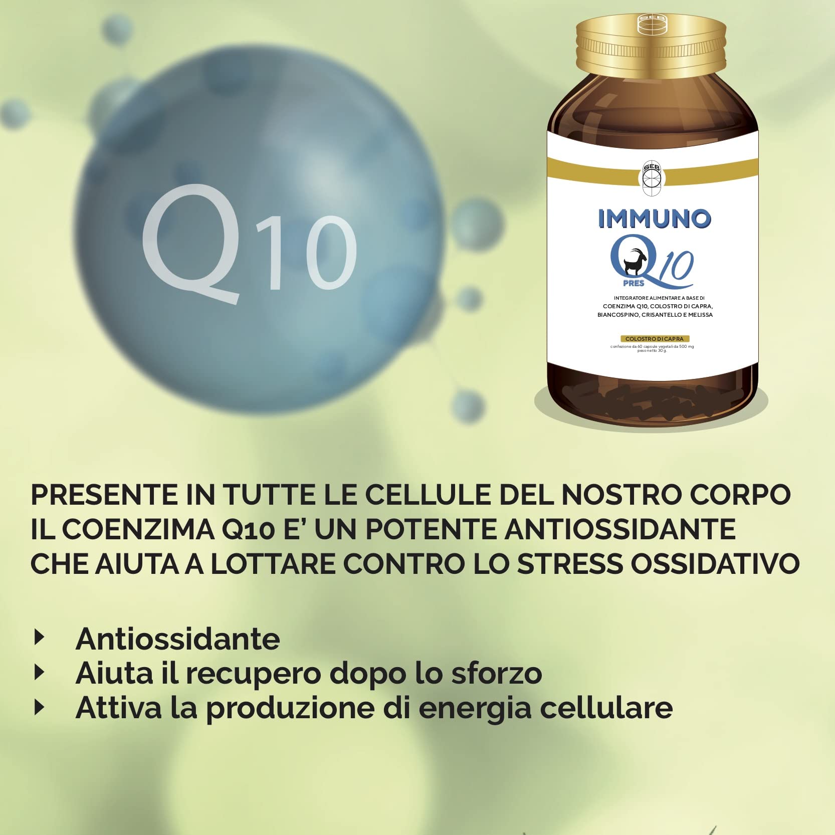 SEB - Immuno Q10 pres - Integratore alimentare di Coenzima Q10 ubidecarenone