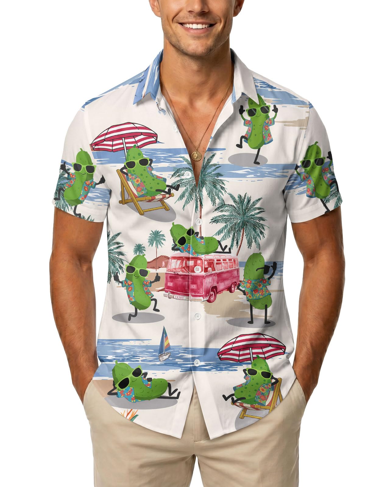 99TIMORO Horror Movie Men's Halloween Button Down Shirts Short Sleeve Top