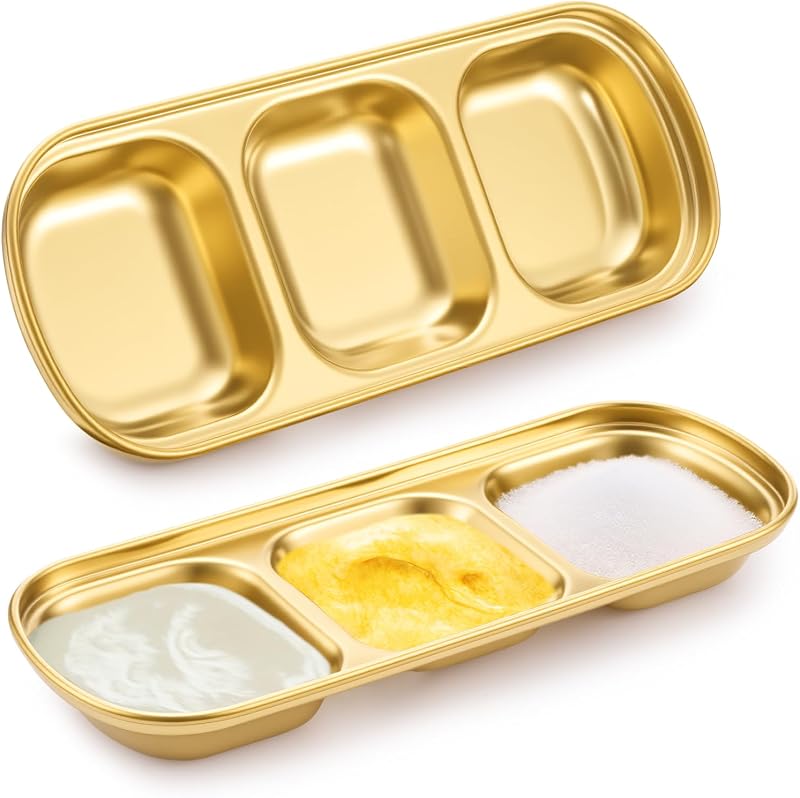Bandeja para máscara facial Teenyyou de aço inoxidável, dourada, média — 1 unidade