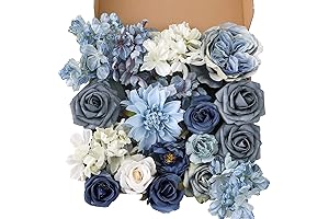 Artificial Flowers Combo Box Set for Dusty Blue Decor