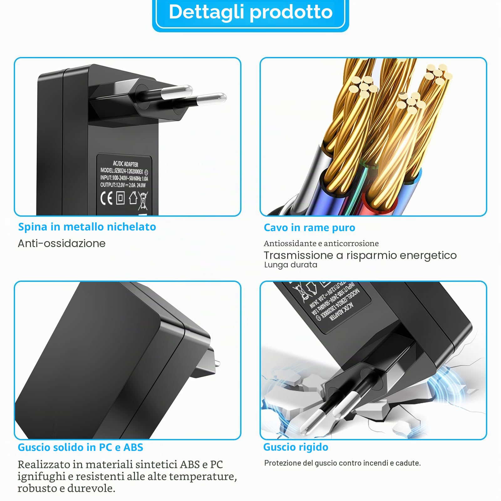 Cavo di alimentazione a 12 V per giradischi Audio Technica per il giradischi a trazione diretta Audio-Technica AT-LP60X AT-LP60X-BK AT-LP60X-BW AT-LP60XBT-RD AT-LP120XUSB-BK