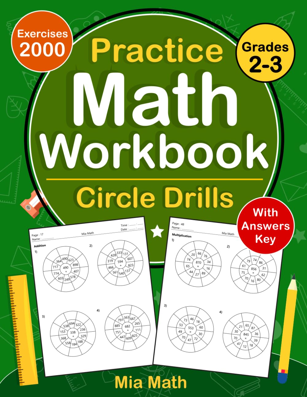 Circle Drills Workbook For Grades 2-3 With Answers Key: Circle Drills Math Practice Workbook For 2nd And 3rd Grade With More 2000 Exercises | Circle Drills Worksheets For Grades 2-3
