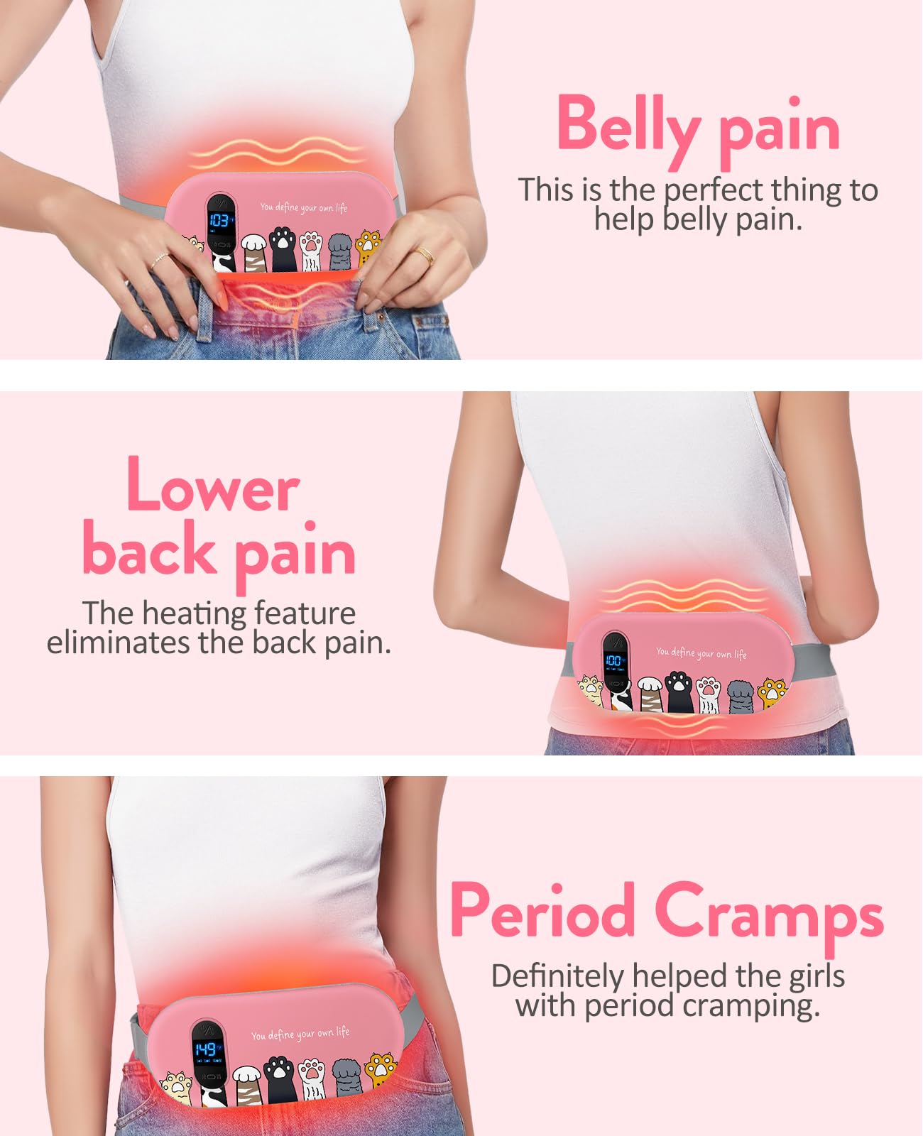 Almohadilla calefactora, almohadilla térmica menstrual inalámbrica portátil
