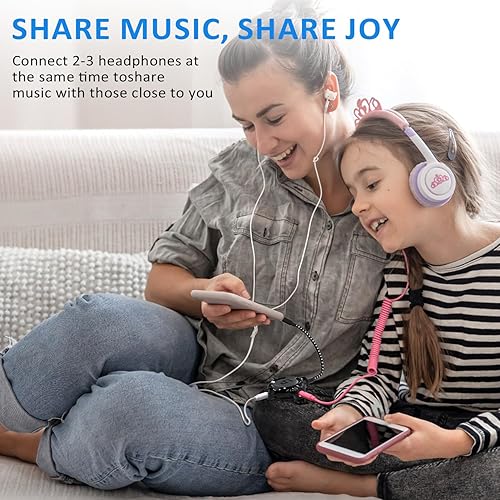 Miniatura 7 de LP Divisor de auriculares, divisor estéreo de audio trenzado de nailon de 0.138 pulgadas, macho a 3 puertos hembra para MacBook, Mac, iPad, iPhone