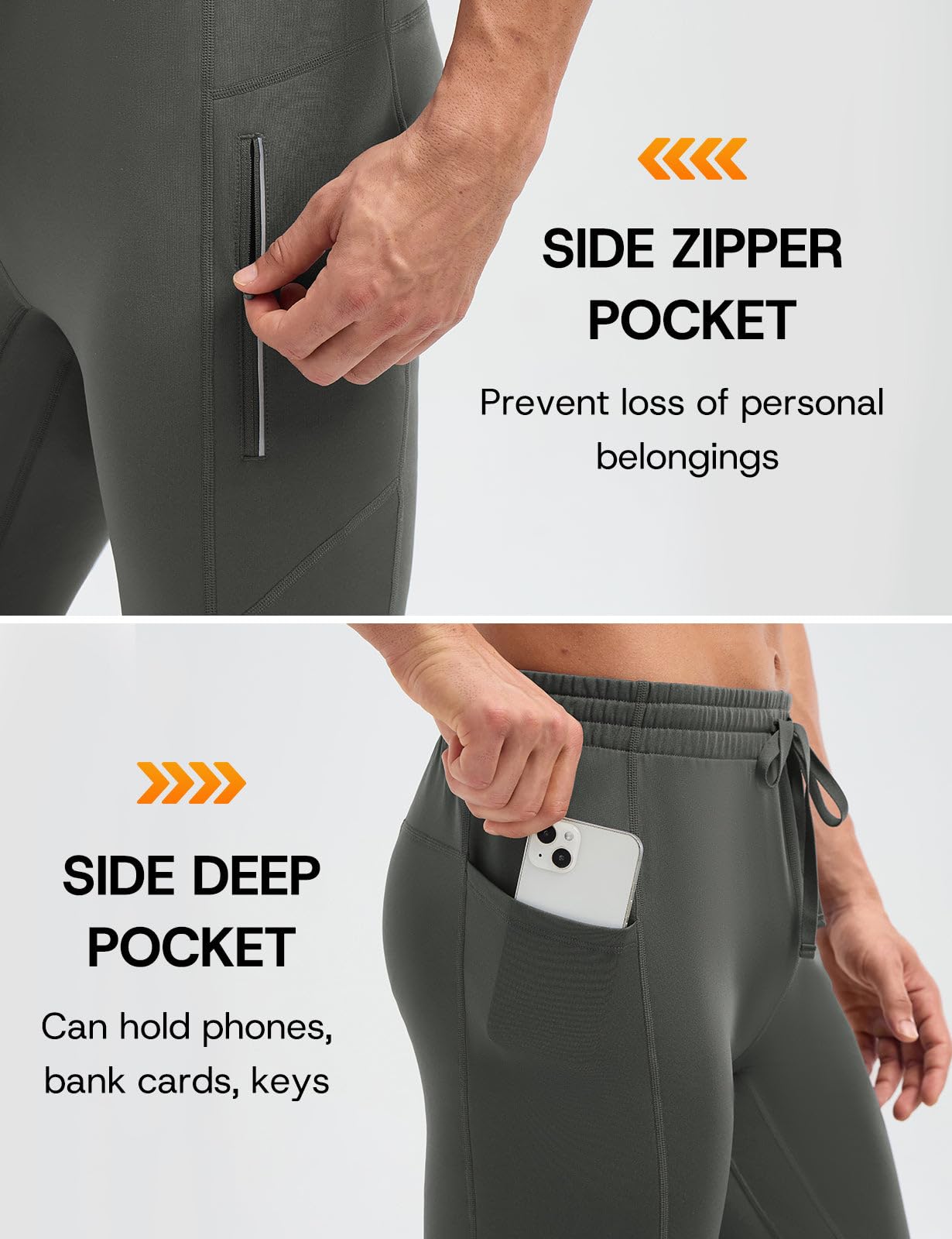 baleaf Pantalones de compresión térmicos para hombre, pantalones deportivos de invierno, pantalones de entrenamiento para exteriores, transpirables, pantalones largos