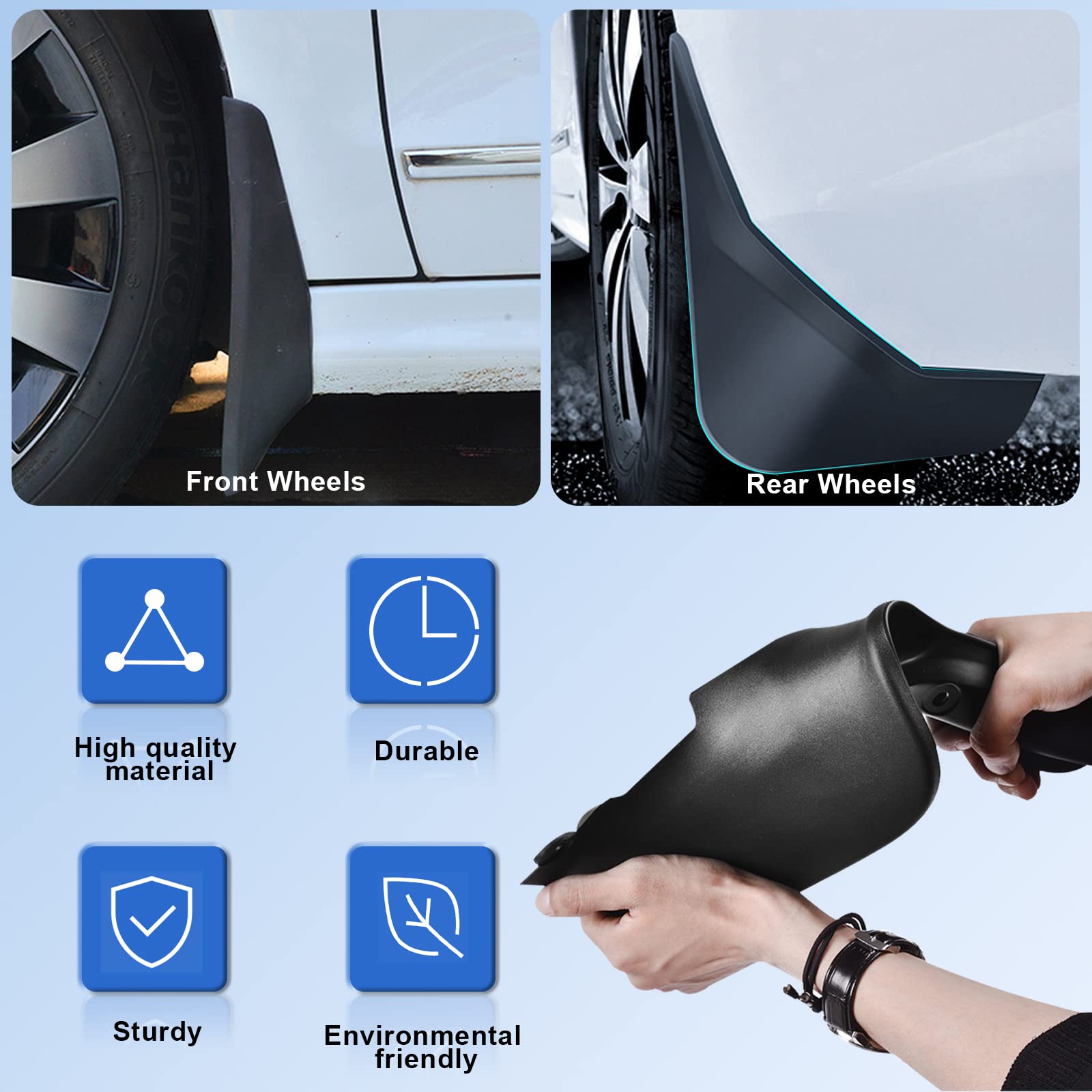 CDEFG Compatible avec Toyota C-HR CHR 2016-2021 2022 Garde-boues Avant et arrière en Plastique Anti-Boue Garde-Boue Anti-éclaboussures 4 pièces Accessoire de Voiture