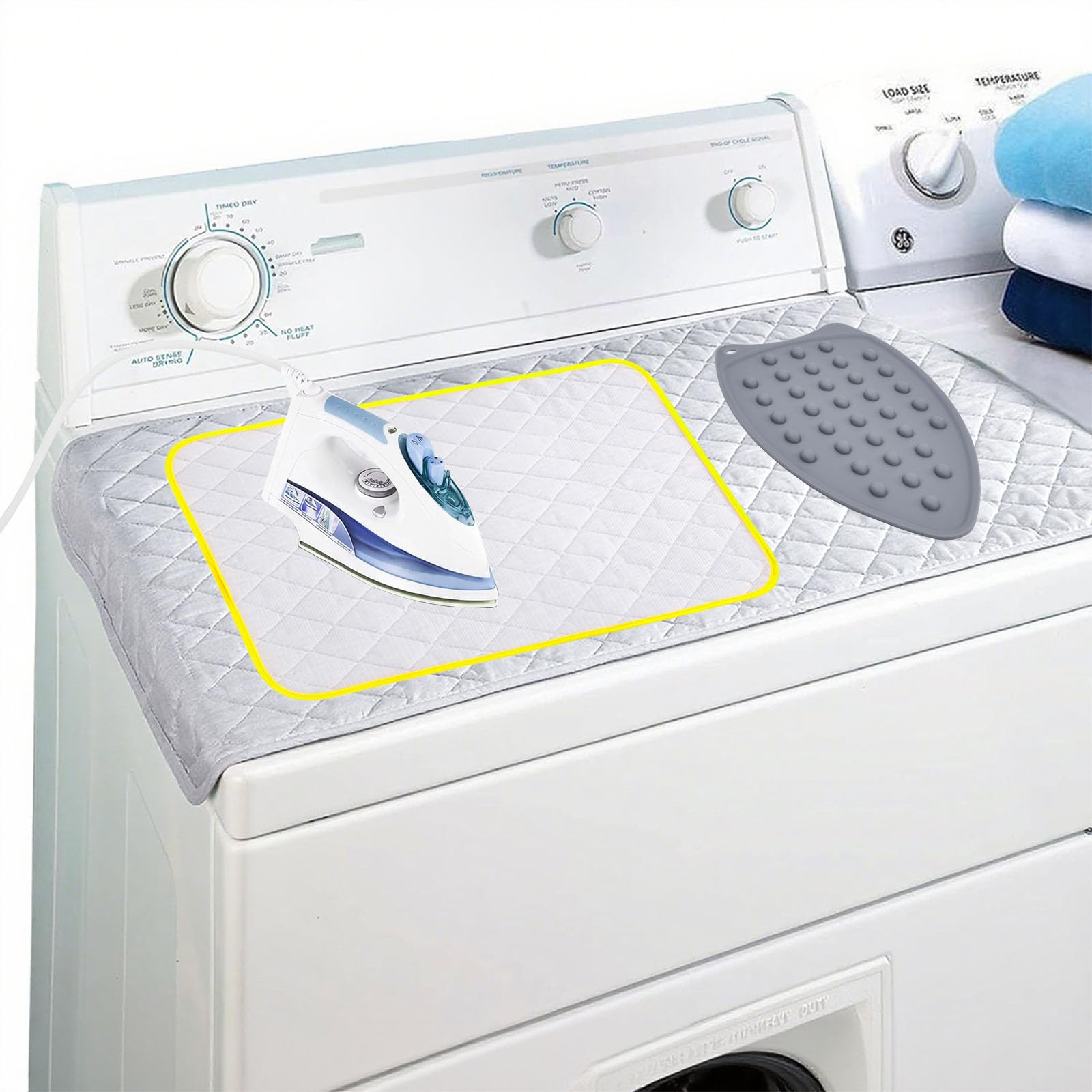 Telo per Stirare sul Tavolo,Tappetino da Stiro,Coperta Termica per Stirare,Coperta da Stiro Portatile con Cuscino Poggiaferro in Silicone Adatta per la Stiratura a Vapore da Tavolo