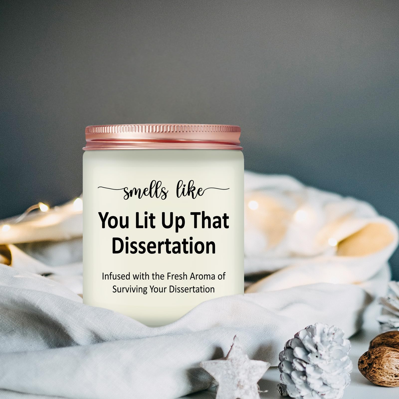 PhD Graduation Gifts - Doctorate Degree Gifts for Women - Congratulations Present for Him, Her, Doctoral Graduates, PhD Student - Lavender Scented Candle