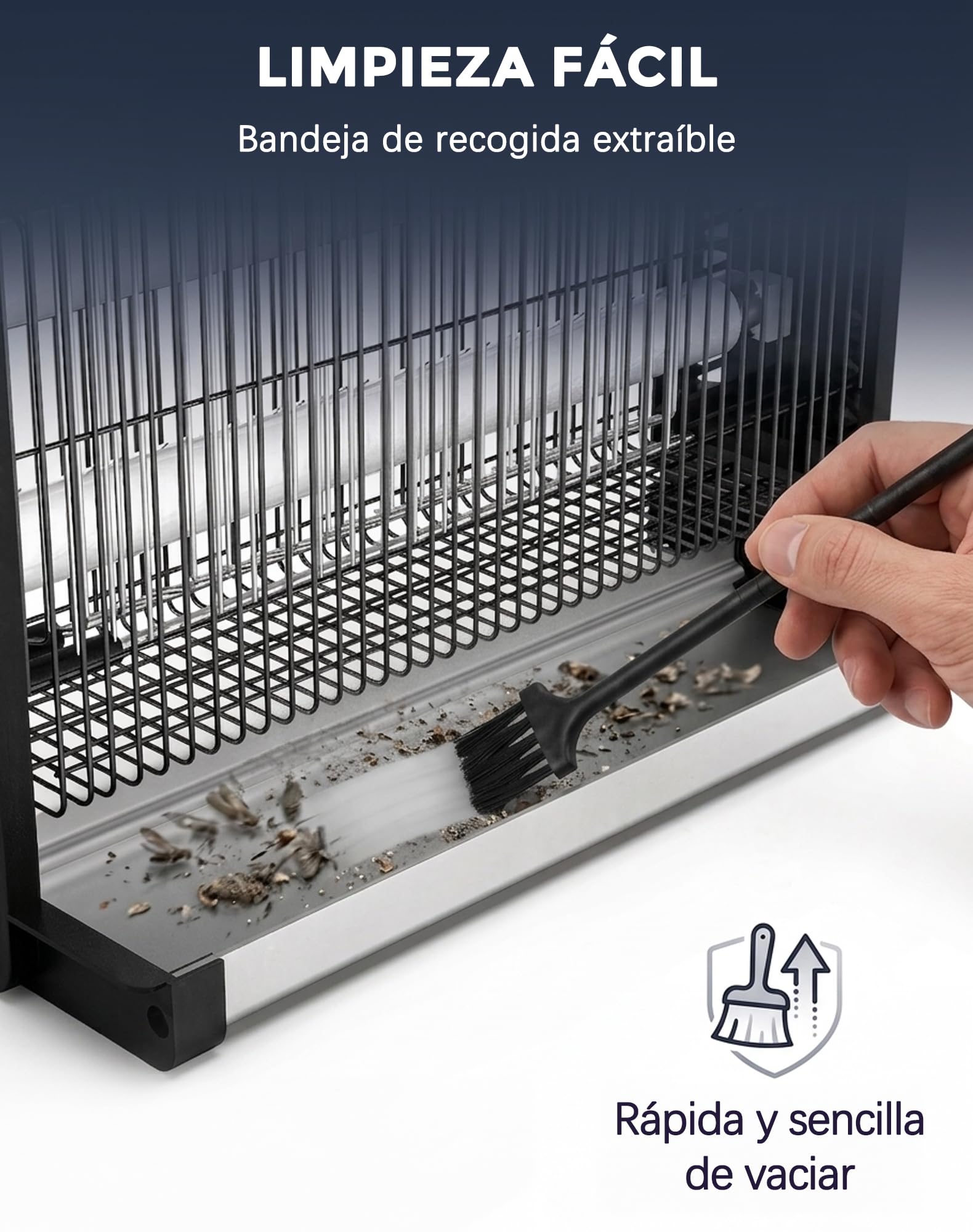 Matamoscas Eléctrica 20W, Lámpara Antimosquitos de 2500V, Mata Insectos, Cobertura 100㎡, Destructor de Moscas Silencioso, Material Ignífugo V0 para Interior, Hogar, Cocina, Oficina y Dormitorio