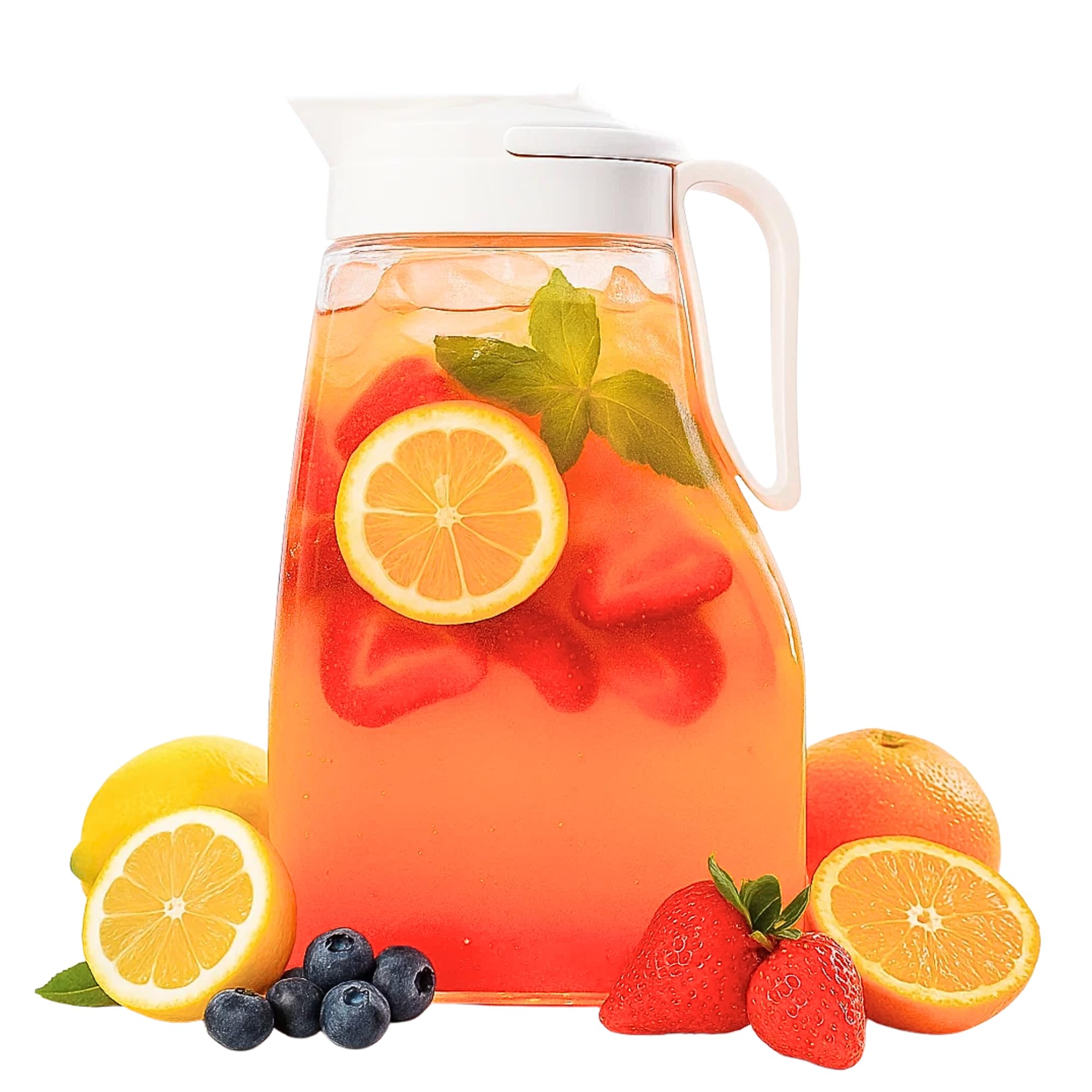 LargePour Airtight Pitcher with Lid, 3.1QT (99oz) – Leakproof Large Water Jug for Tea, Coffee, Juice & More, Top Handle, Locking Spout, Space-Saving,