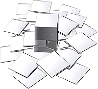 Vista 1 de Jetec 50 Pieces Mini Size Square Mirror Adhesive Small Square Craft Mirror Tiles for Crafts and DIY Projects Supplies Home Decoration(2 x 2 Inch)