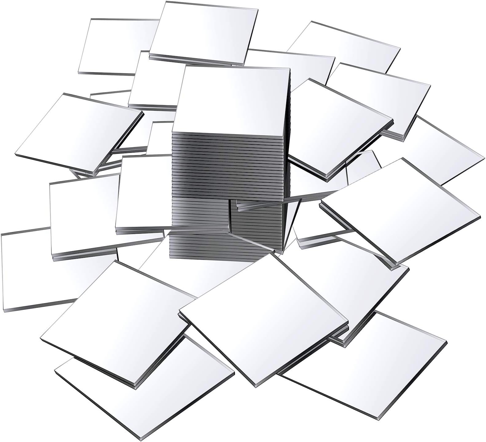 Jetec 50 Pieces Mini Size Square Mirror Adhesive Small Square Craft Mirror Tiles for Crafts and DIY Projects Supplies Home Decoration(2 x 2 Inch)