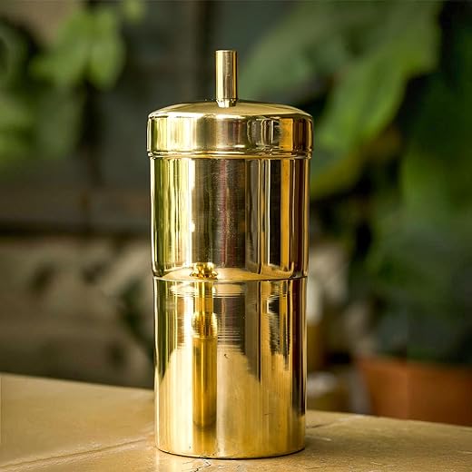 Ekhasa 100% Pure Brass Filter Coffee Maker for Home & Office | South Indian Filter Coffee Maker | Drip Coffee Maker | Coffee Decoction Maker Filter Coffee Machine Brewer | Ideal…